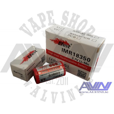 Efest 18350 IMR Battery 800 mAh - 800-18350 Efest 18350 IMR Battery 800 mAh - Mod Batteries