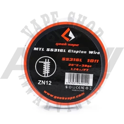 MTL Fused Clapton Wire Ni80 28x2+38 ga 10ft - MTL Clapton Ni80 MTL Fused Clapton Wire Ni80 28x2+38 ga 10ft - Wire & Wicks