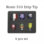 Resin Drip Tips 510 - 6 Pcs Resin Drip Tips 510 - 6 Pcs
