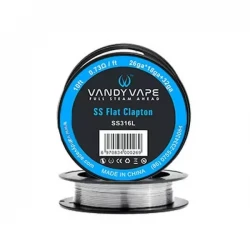 SS Flat Clapton SS316L Wire 26x18+32GA
