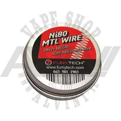 MTL Fused Clapton Wire Ni80 28x2+38 ga 5 M - MTL Clapton Ni80 MTL Fused Clapton Wire Ni80 28x2+38 ga 5 M - Wire & Wicks