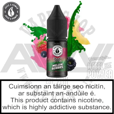 Melon Berries Nic Salt - juice n power ireland Melon Berries Nic Salt - eLiquids / E-Juices