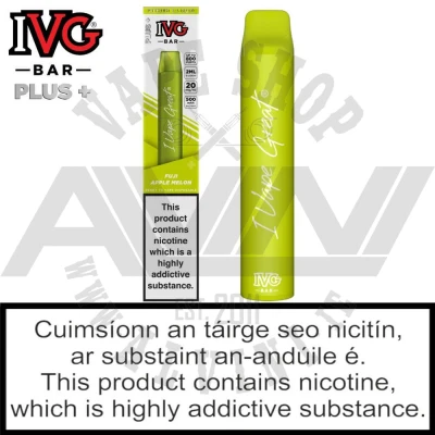 Fuji Apple Melon - IVG Plus Bar - IVG Fuji Apple Melon Fuji Apple Melon - IVG Plus Bar - IVG Vape Bar