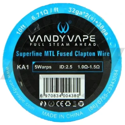 MTL Superfine Fused Clapton Wire KA1 32x2+38 ga 10ft - Vandy MTL Fused Clapton MTL Superfine Fused Clapton Wire KA1 32x2+38 ga 10ft - Wire & Wicks