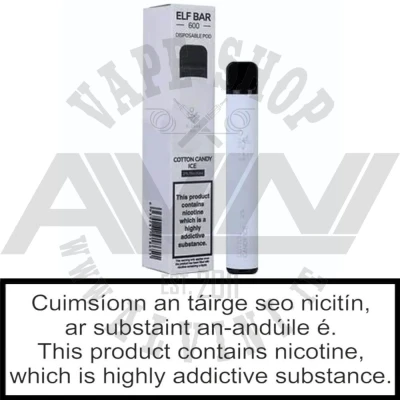Cotton Candy Ice - Disposable Vape - 20 mg - Elfbar Cotton Candy Ice Cotton Candy Ice - Disposable Vape - 20 mg - Elfbar Disposable