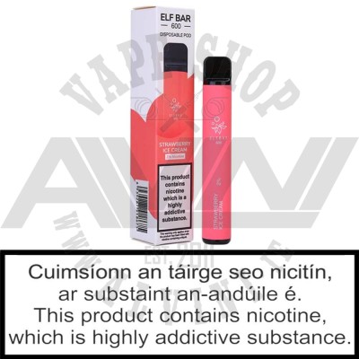 Strawberry Ice - Disposable Vape - 20 mg - Elfbar Strawberry Ice Strawberry Ice - Disposable Vape - 20 mg - Elfbar Disposable