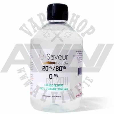 e-Saveur DIY 80/20 VG/PG - 500 ml Vape base - Bases