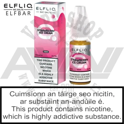 ElfLiq Strawberry Ice Cream Nic Salt - ElfLiq Strawberry Ice Cream e-Juice ElfLiq Strawberry Ice Cream Nic Salt - ElfLiq NicSalt
