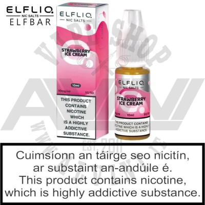 ElfLiq Strawberry Ice Cream Nic Salt - ElfLiq Strawberry Ice Cream e-Juice ElfLiq Strawberry Ice Cream Nic Salt - ElfLiq NicSalt