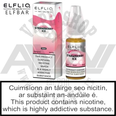 ElfLiq Strawberry Ice Nic Salt - ElfLiq Strawberry Ice e-Juice ElfLiq Strawberry Ice Nic Salt - ElfLiq NicSalt Vape Juice 10 ml