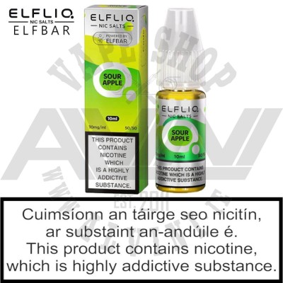 ElfLiq Sour Apple Nic Salt - ElfLiq Sour Apple Ireland ElfLiq Sour Apple Nic Salt - ElfLiq NicSalt
