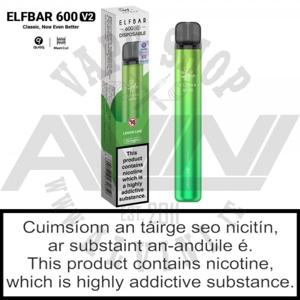 Lemon Lime - Disposable Vape - 20 mg - Elfbar Ireland |Limerick|Nenagh|Carrick|Roscrea