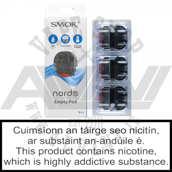 Smok Nord 5 Replacement Pod x 3 pack - Ireland|Limerick|Nenagh|Roscrea|Carrick-on-suir Smok Nord 5 Replacement Pod x 3 pack - Ireland|Limerick|Nenagh|Roscrea|Carrick-on-suir
