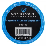 MTL Superfine Fused Clapton Wire SS316L 30x2+38 ga 10ft MTL Superfine Fused Clapton Wire SS316L 30x2+38 ga 10ft