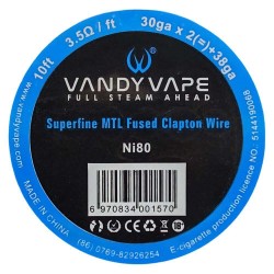 MTL Superfine Fused Clapton Wire Ni80 30x2+38 ga 10ft MTL Superfine Fused Clapton Wire Ni80 30x2+38 ga 10ft