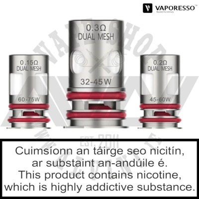 Vaporesso GTX Dual Mesh Coil - GTX One Dual Mesh Coil Vaporesso GTX Dual Mesh Coil x 5 - SubOhm Coils