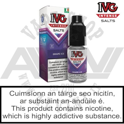 IVG Intense Nicotine Salts Grape Ice - 10 ml - IVG Intense Grape Ice IVG Intense Nicotine Salts Grape Ice - 10 ml - IVG