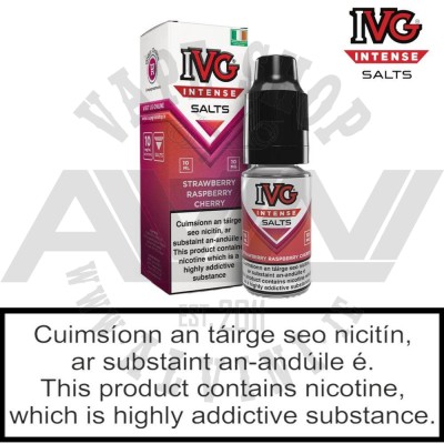 IVG Intense Nicotine Salts Strawberry Raspberry Cherry - 10 ml - IVG Intense Strawberry Raspberry Cherry IVG Intense Nicotine Salts Strawberry Raspberry Cherry - 10 ml - IVG