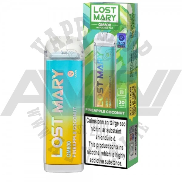 Lost Mary QM600 Pineapple Coconut Disposable Vape | Tropical Blend Lost Mary QM600 Pineapple Coconut Disposable Vape | Tropical Blend