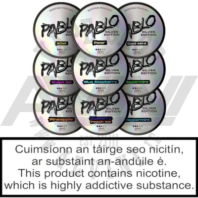 Pablo Silver Edition nicotine pouches in 10mg slim tobacco-free format
